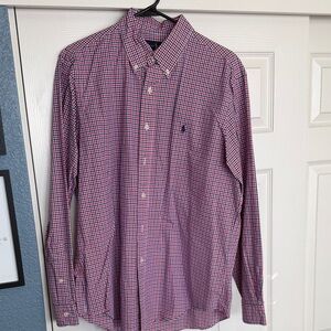 Polo by Ralph Lauren Men's Red and Blue Plaid Shirt